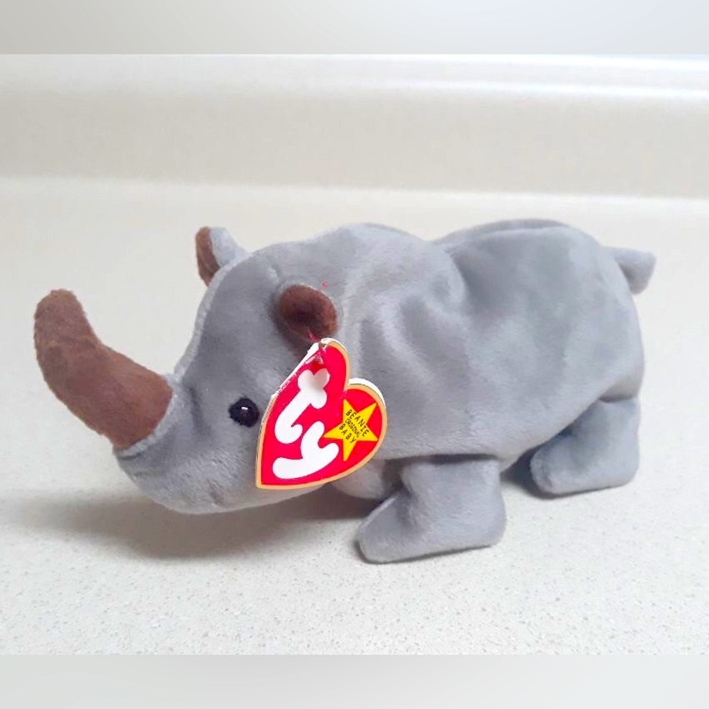 Spike - Beanie Baby Plush Plushie Rhino Rhinoceros Holiday Toy Stuffed Animal